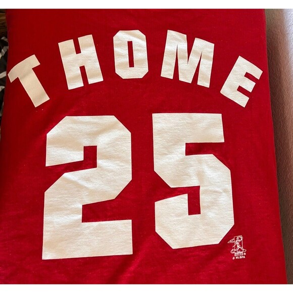Philadelphia Phillies Hall Of Famer Jim Thome Vintage Men's Large Red T-Shirt - Picture 3 of 8